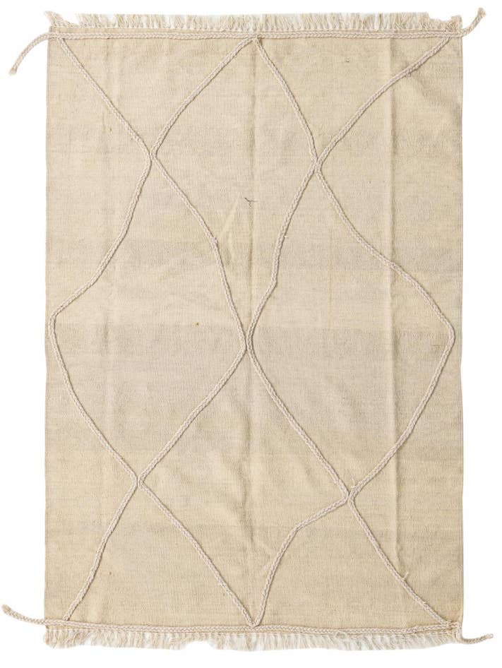 Detail image of 4' 1 x 6' Hand Knotted Moroccan Wool Rug