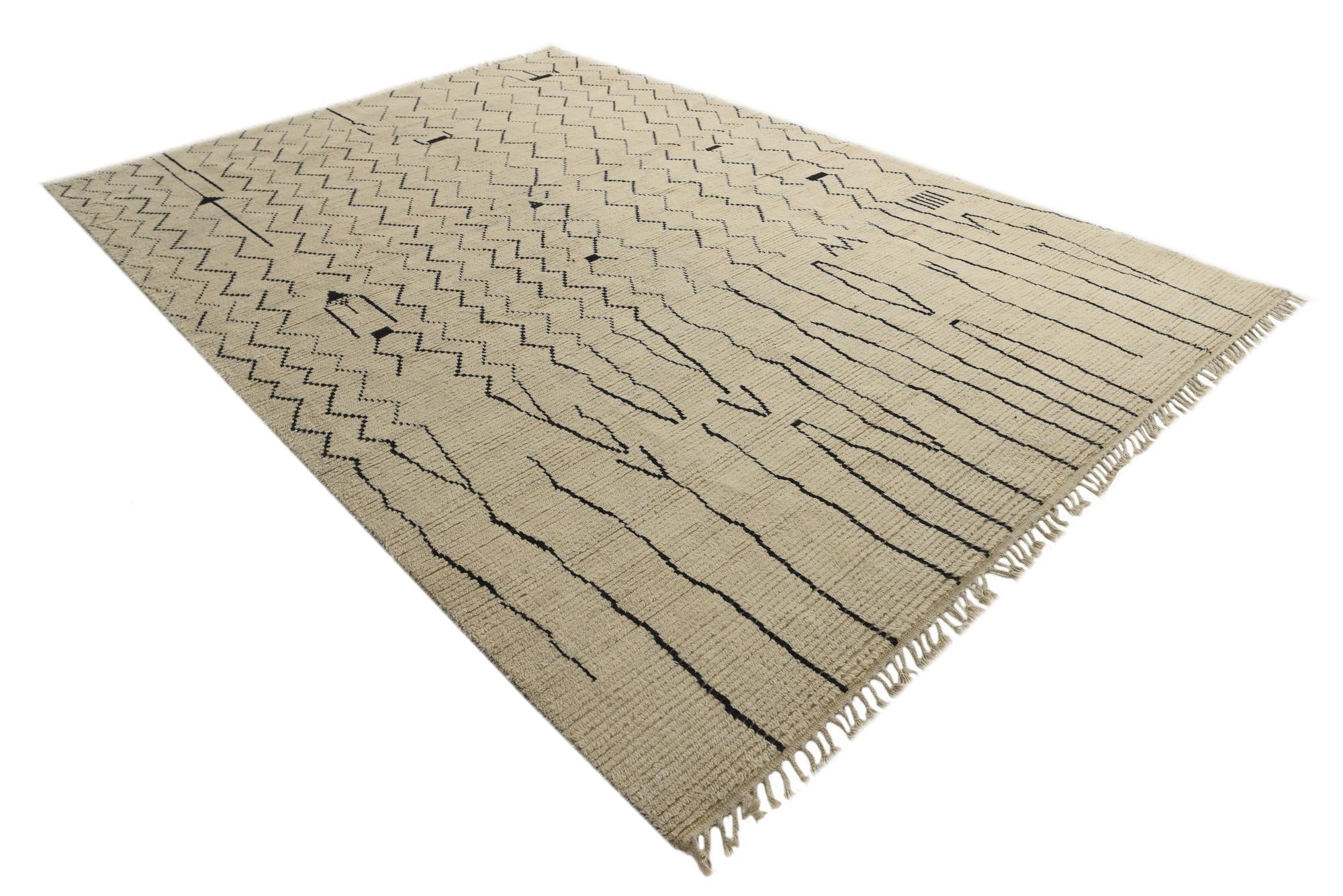 10' x 14' 6 Hand Knotted Moroccan Wool Rug