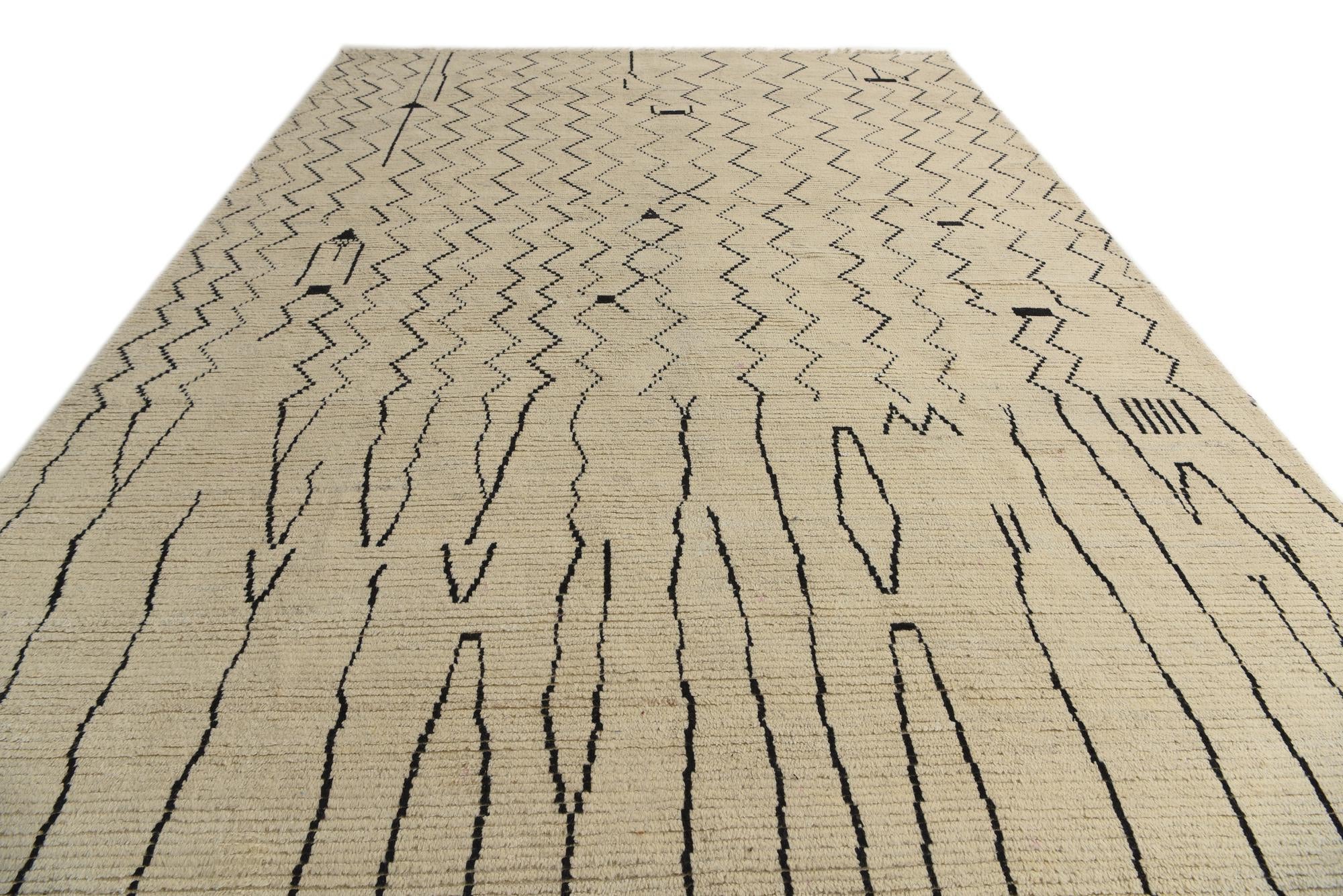 10' x 14' 6 Hand Knotted Moroccan Wool Rug