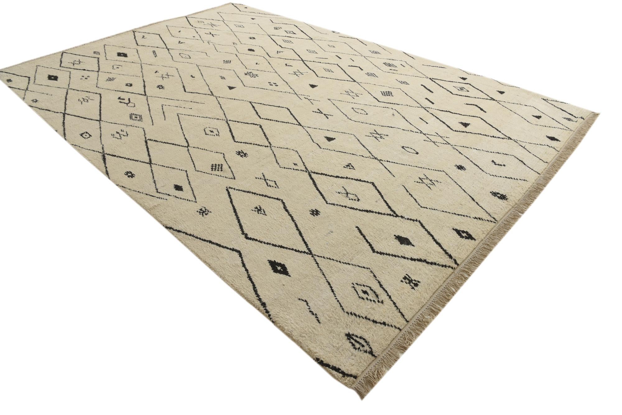 10' x 14' 8 Hand Knotted Moroccan Wool Rug