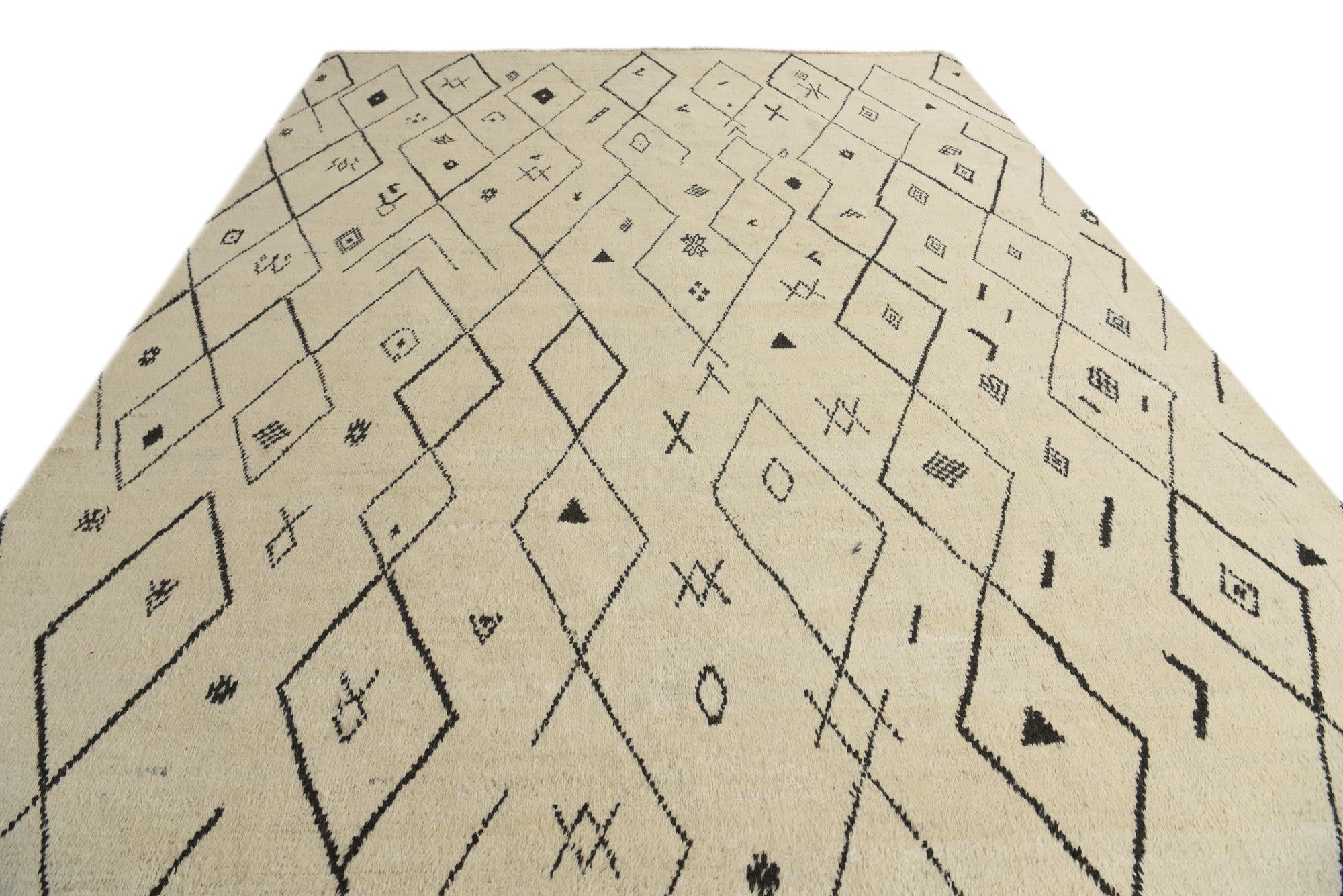 10' x 14' 8 Hand Knotted Moroccan Wool Rug