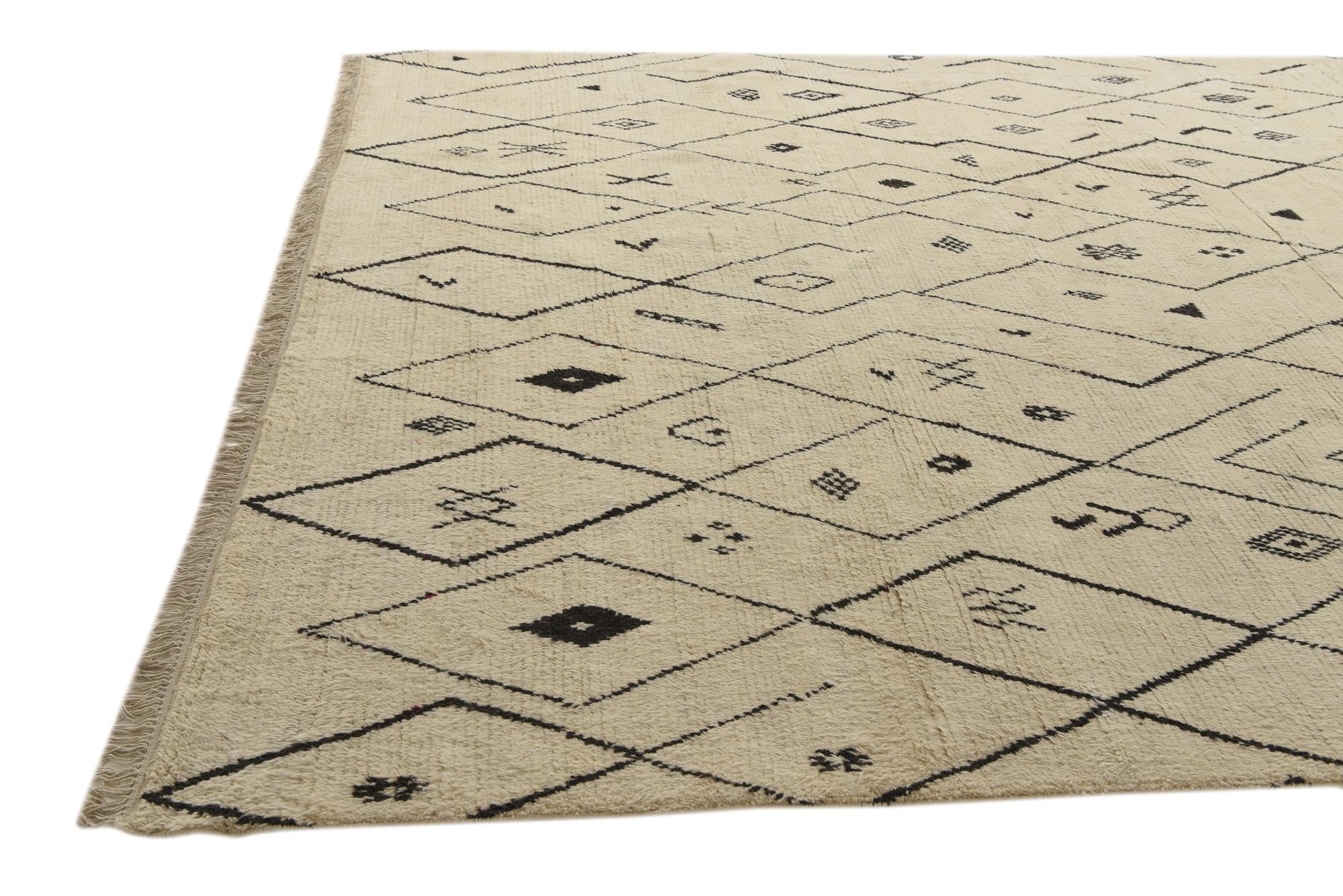 10' x 14' 8 Hand Knotted Moroccan Wool Rug