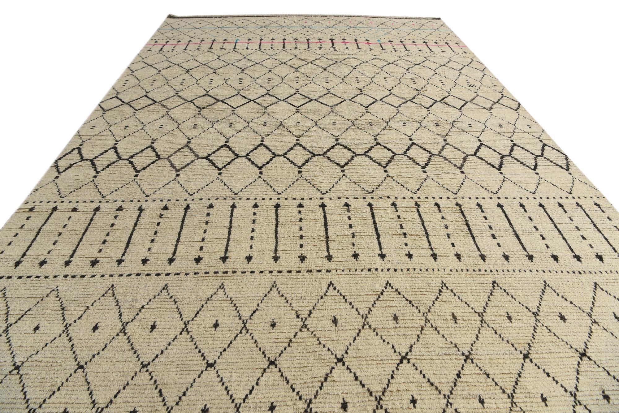 9' 10 x 15' Hand Knotted Moroccan Wool Rug