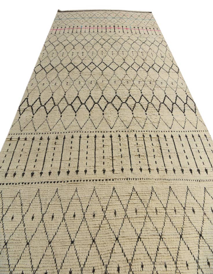 Detail image of 9' 10 x 15'  Hand Knotted Moroccan Wool Rug