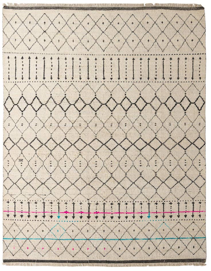 Detail image of 9' 10 x 15' Hand Knotted Moroccan Wool Rug