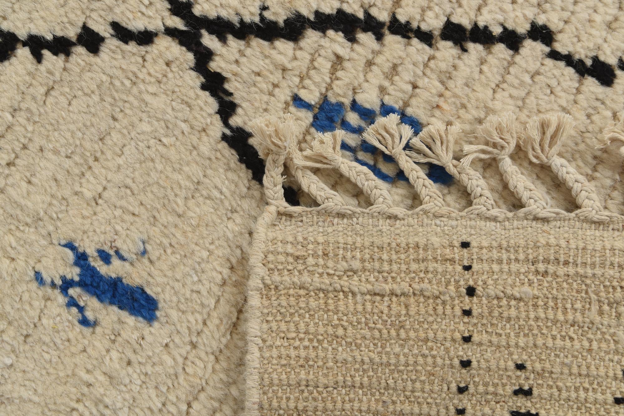 6' x 9' 3 Hand Knotted Moroccan Wool Rug