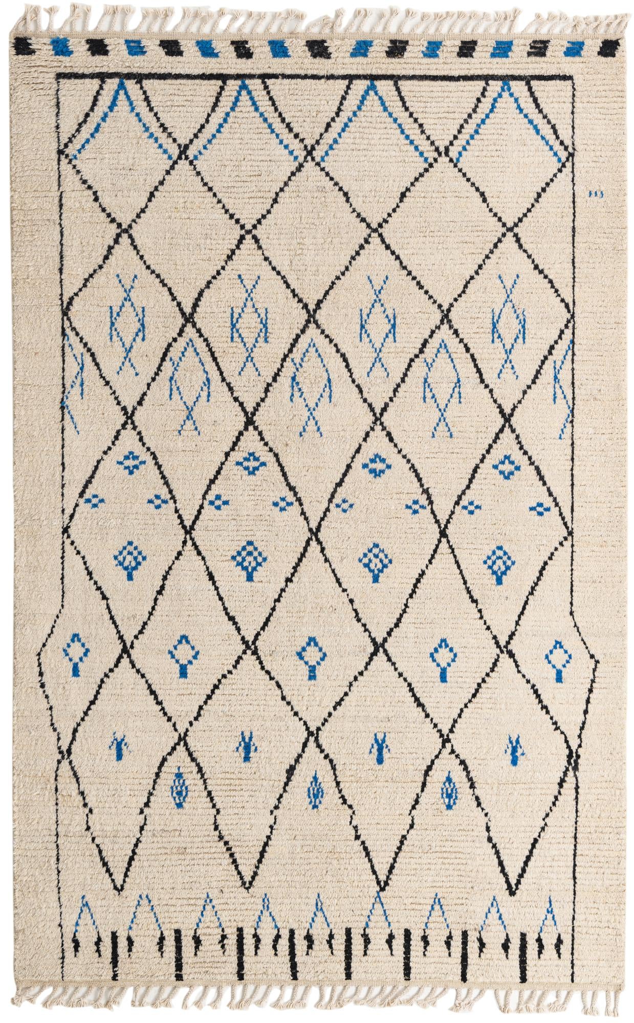 6' x 9' 3 Hand Knotted Moroccan Wool Rug