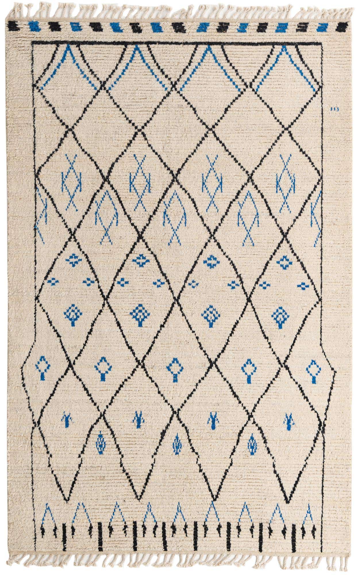 6' x 9' 3 Hand Knotted Moroccan Wool Rug
