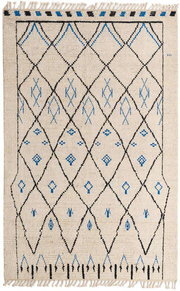 6' x 9' 3 Hand Knotted Moroccan Wool Rug
