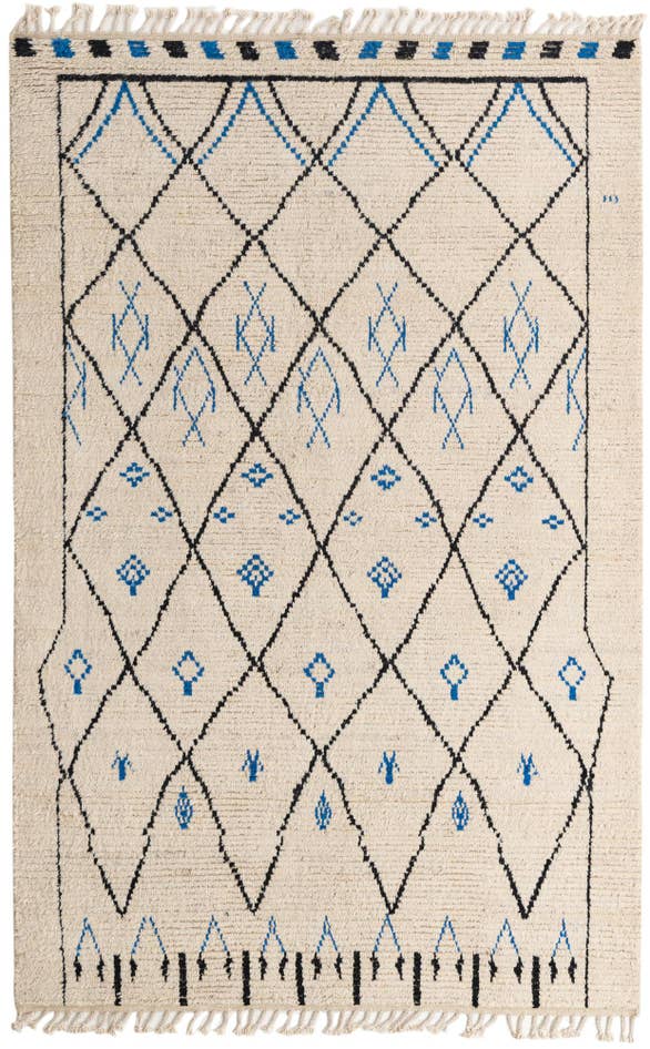 Detail image of 6' x 9' 3 Hand Knotted Moroccan Wool Rug