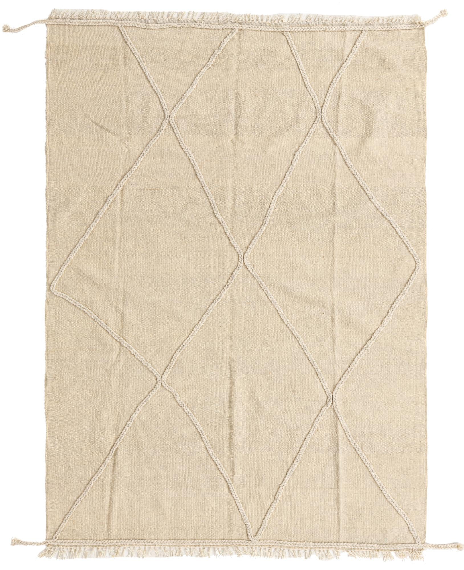 4' 8 x 6' 10 Hand Knotted Moroccan Wool Rug