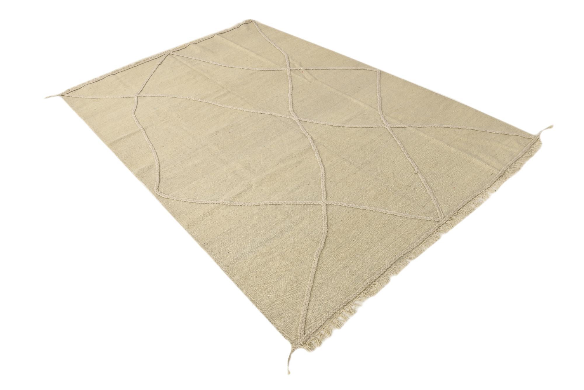 5' 6 x 8' 2 Hand Knotted Moroccan Wool Rug