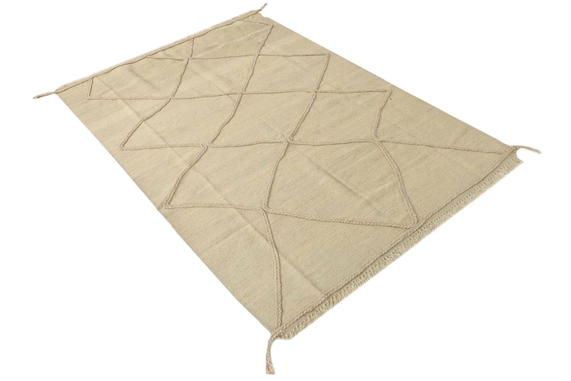 4' 1 x 5' 11 Hand Knotted Moroccan Wool Rug