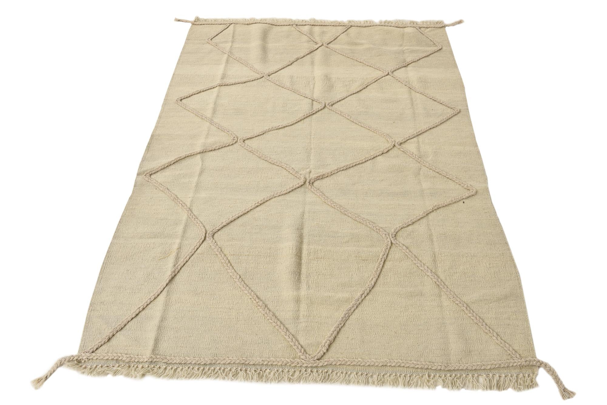 4' 1 x 5' 11 Hand Knotted Moroccan Wool Rug