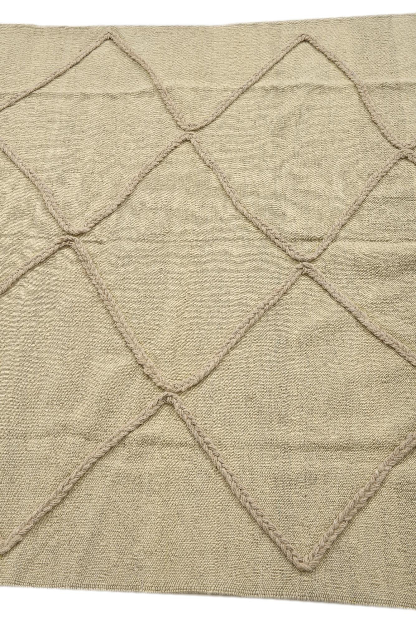 4' 1 x 5' 11 Hand Knotted Moroccan Wool Rug