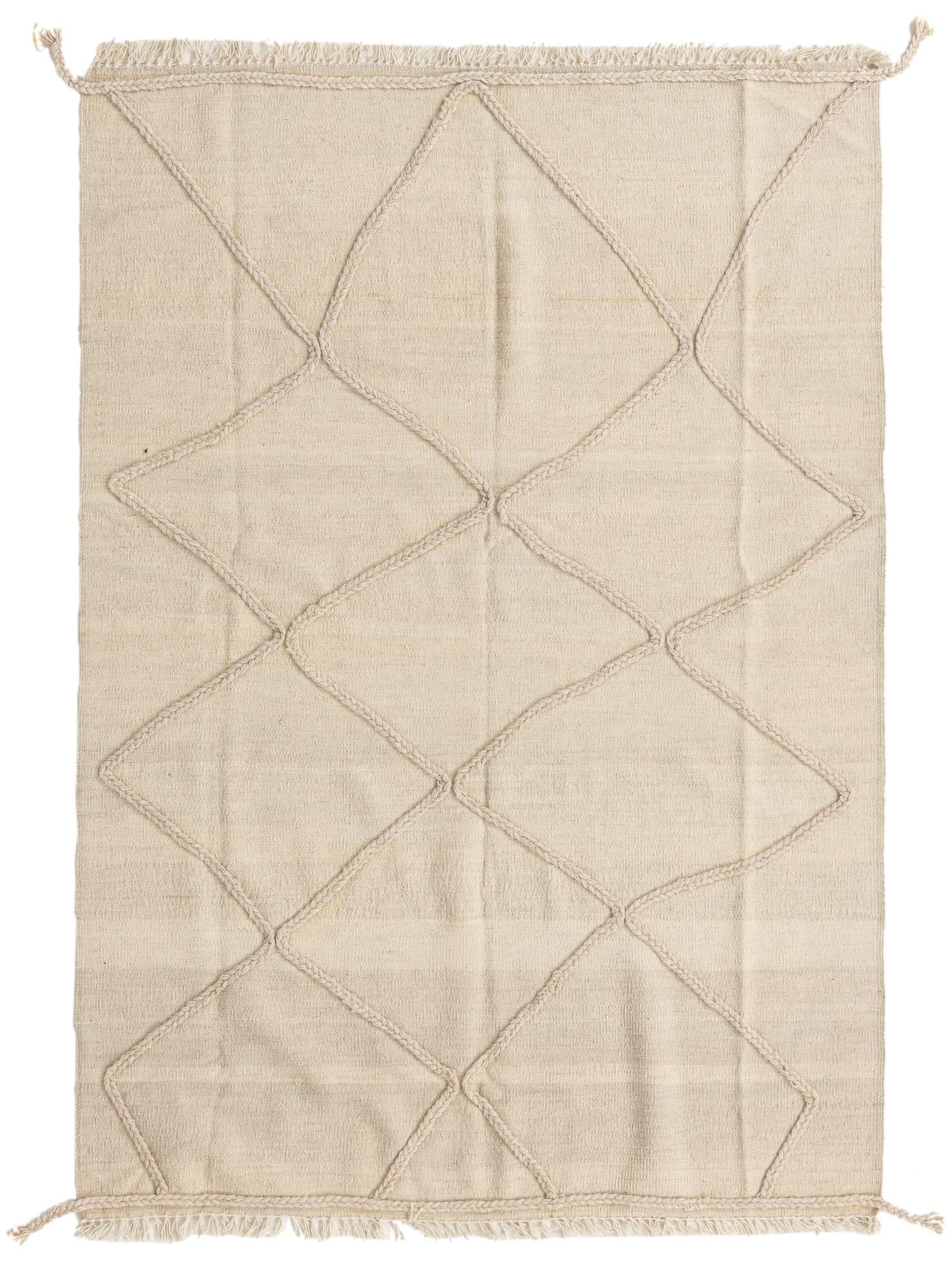 4' 1 x 5' 11 Hand Knotted Moroccan Wool Rug
