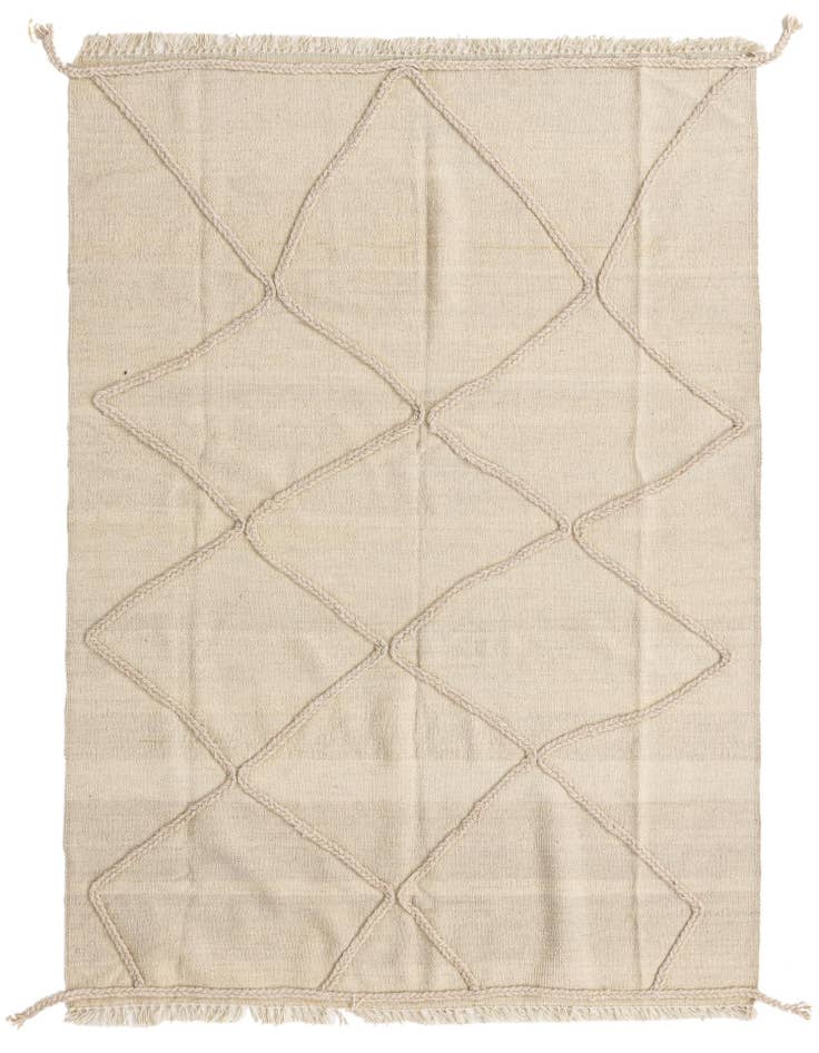 Detail image of 4' 1 x 5' 11 Hand Knotted Moroccan Wool Rug