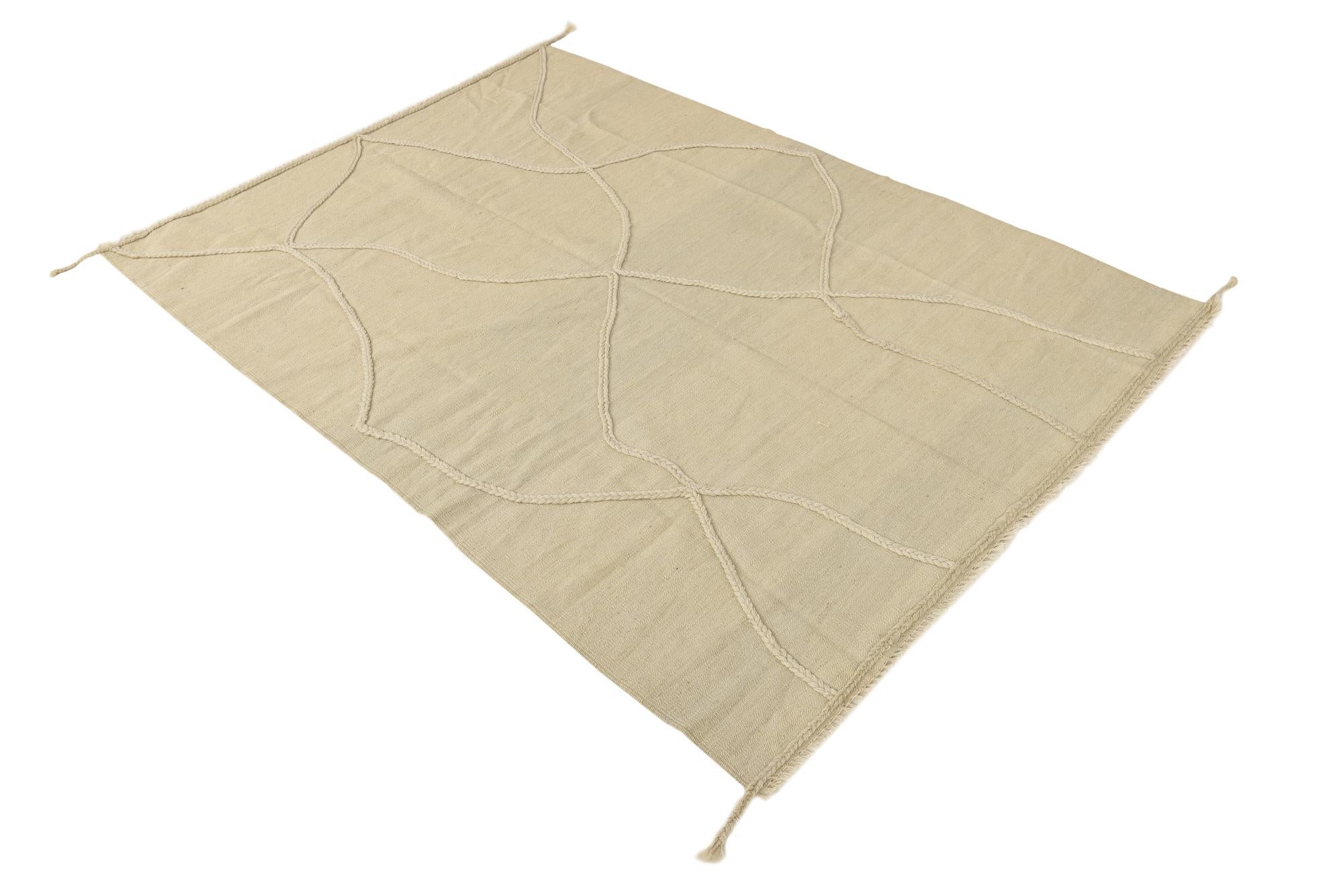 4' 8 x 6' 10 Hand Knotted Moroccan Wool Rug