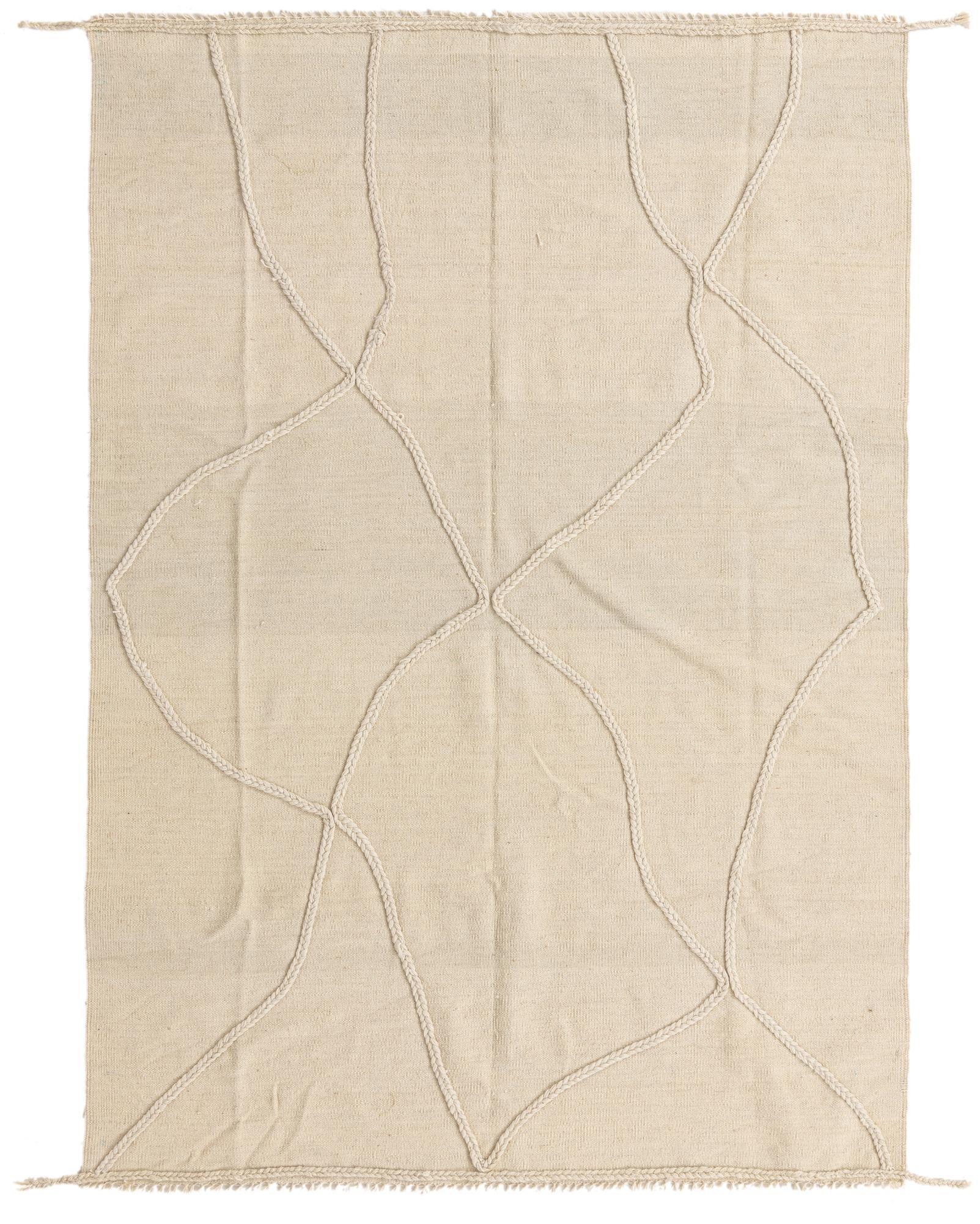 4' 8 x 6' 10 Hand Knotted Moroccan Wool Rug