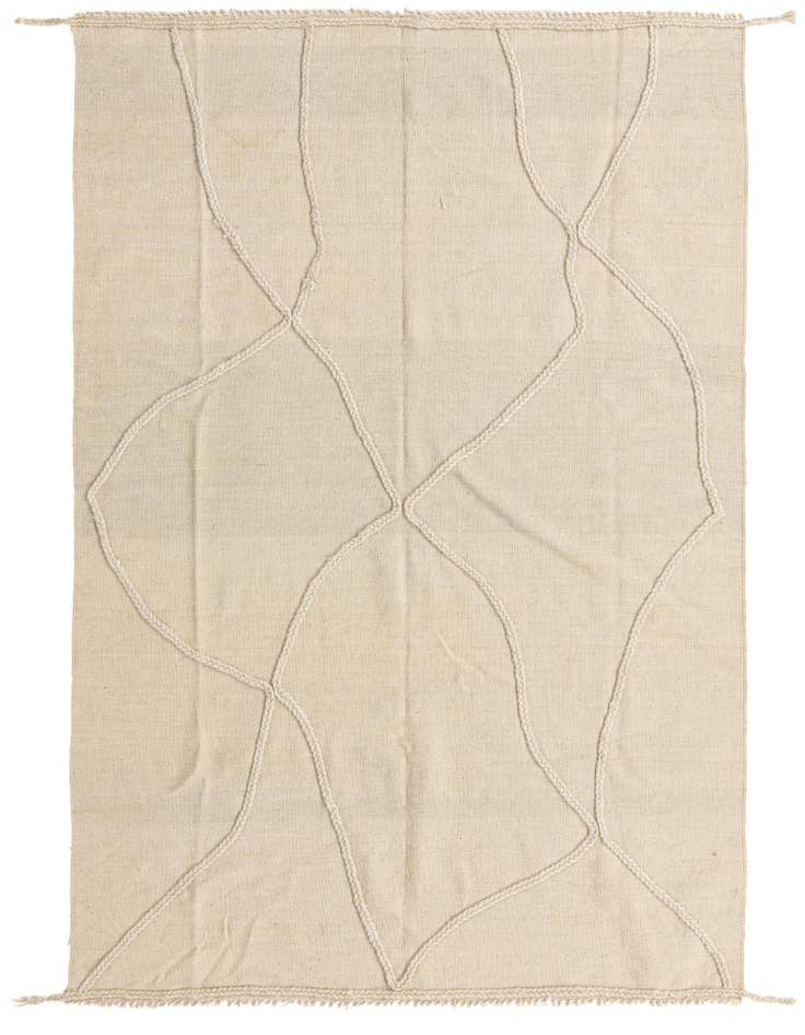 Detail image of 4' 8 x 6' 10 Hand Knotted Moroccan Wool Rug