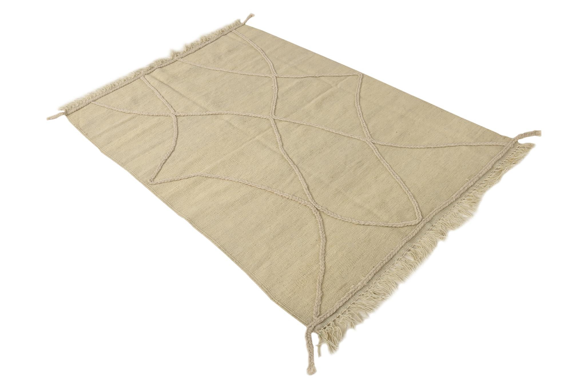 3' 5 x 5' 1 Hand Knotted Moroccan Wool Rug