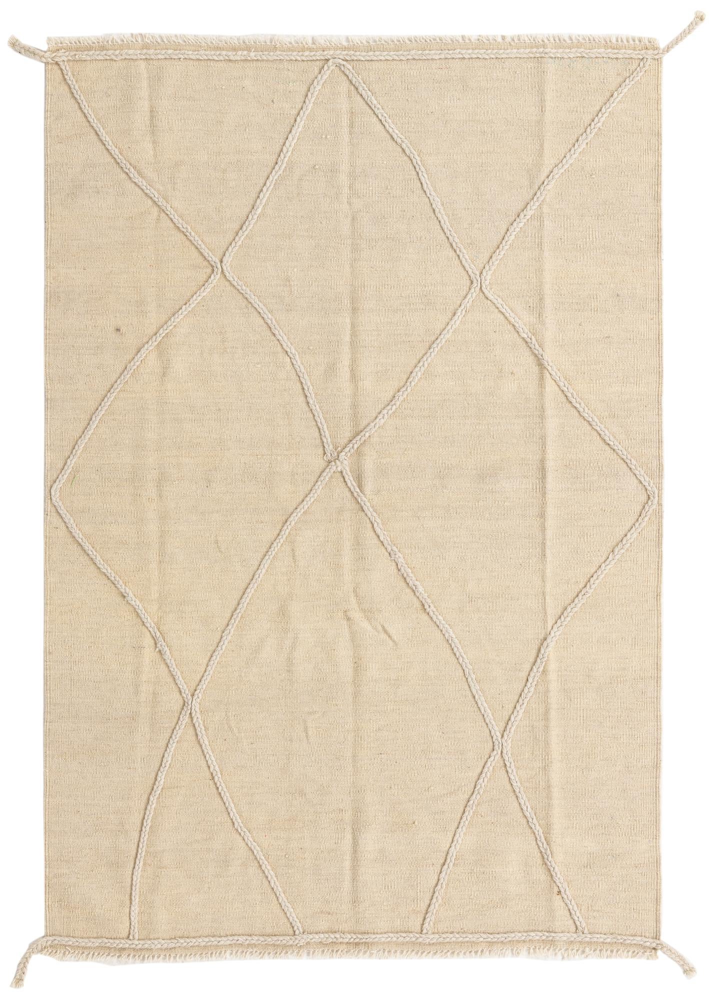 4' x 6' Hand Knotted Moroccan Wool Rug