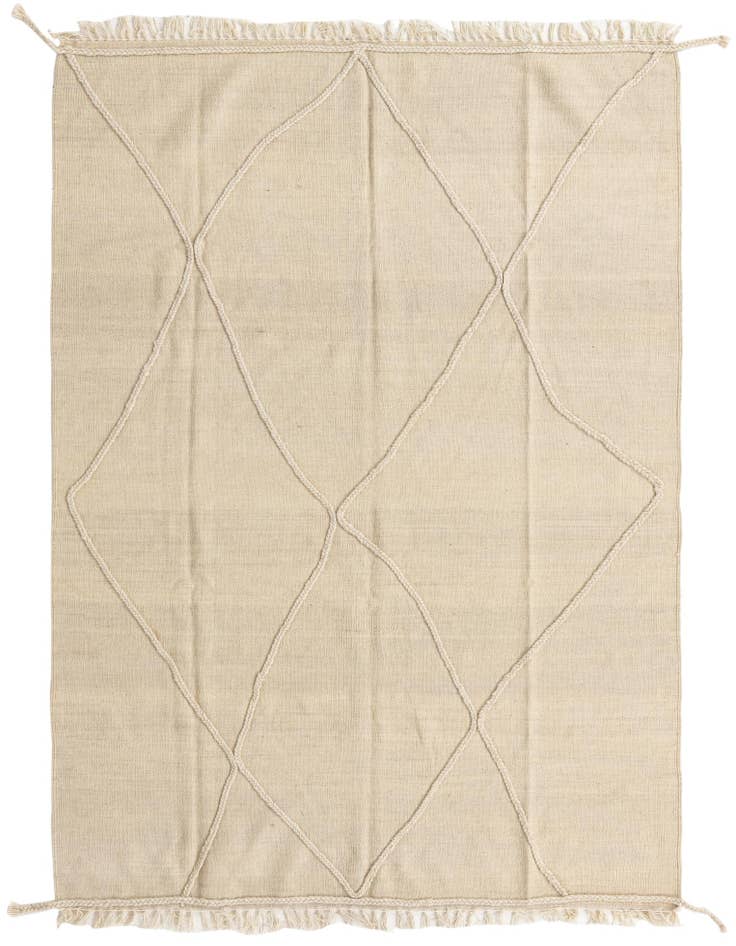 Detail image of 4' 10 x 6' 10 Hand Knotted Moroccan Wool Rug