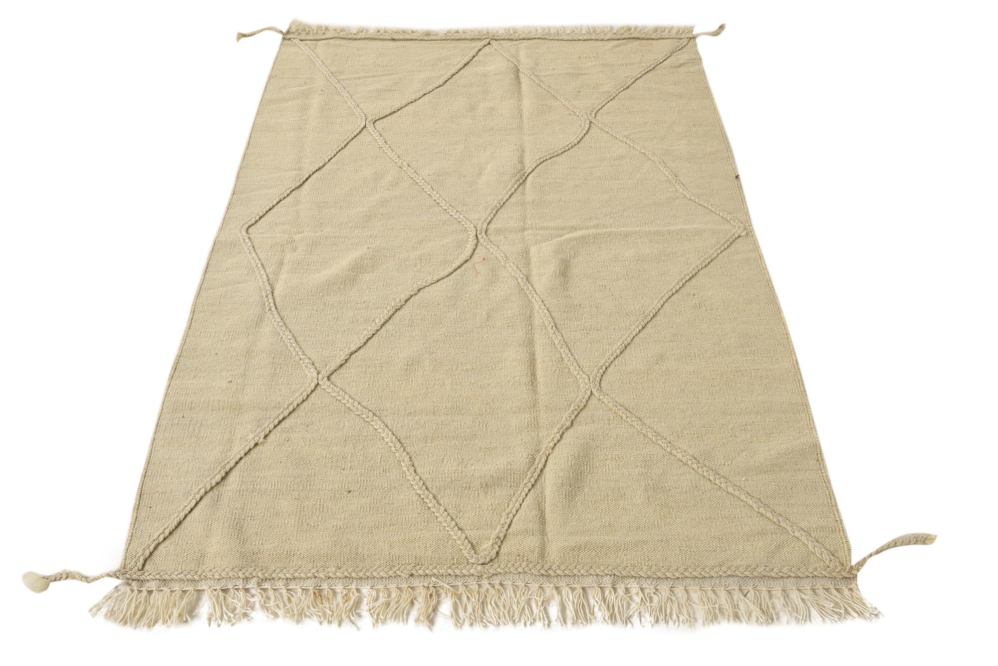 3' 6 x 5' 2 Hand Knotted Moroccan Wool Rug