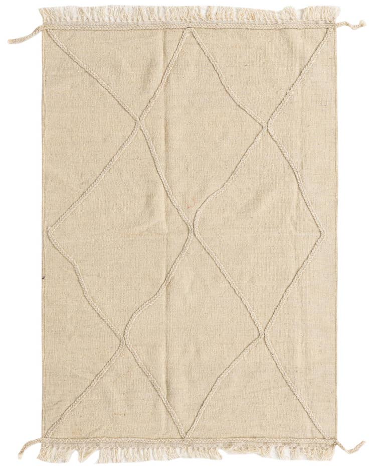 Detail image of 3' 6 x 5' 2 Hand Knotted Moroccan Wool Rug