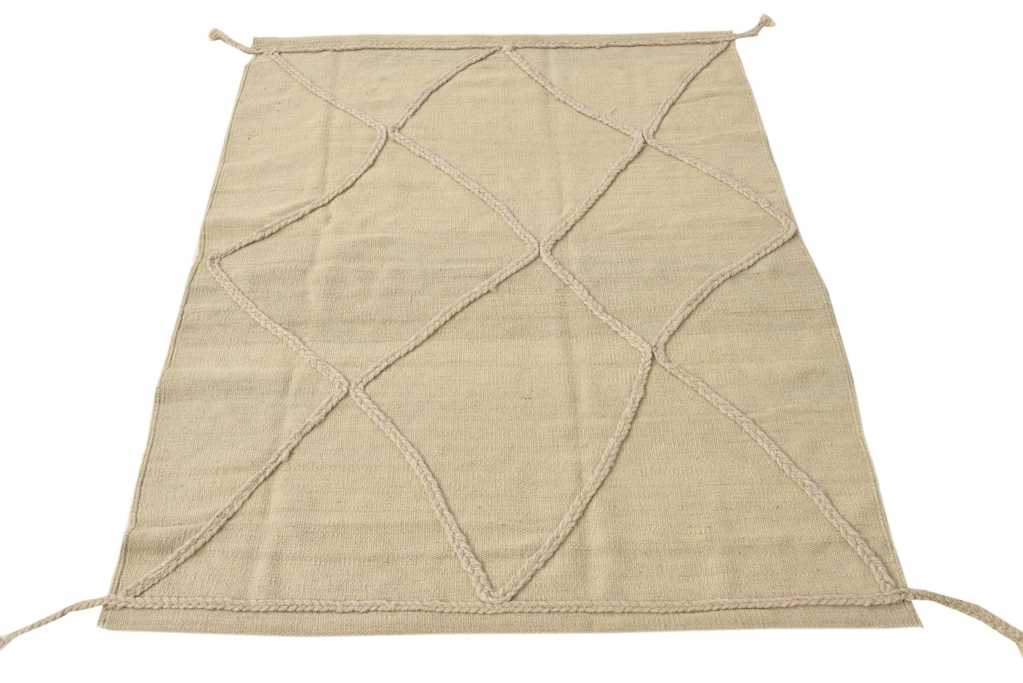 3' 4 x 4' 6 Hand Knotted Moroccan Wool Rug