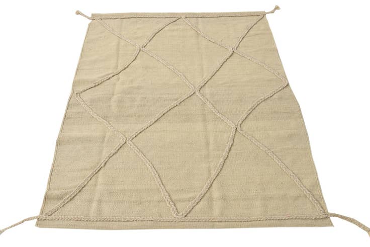 Detail image of 3' 4 x 4' 6 Hand Knotted Moroccan Wool Rug