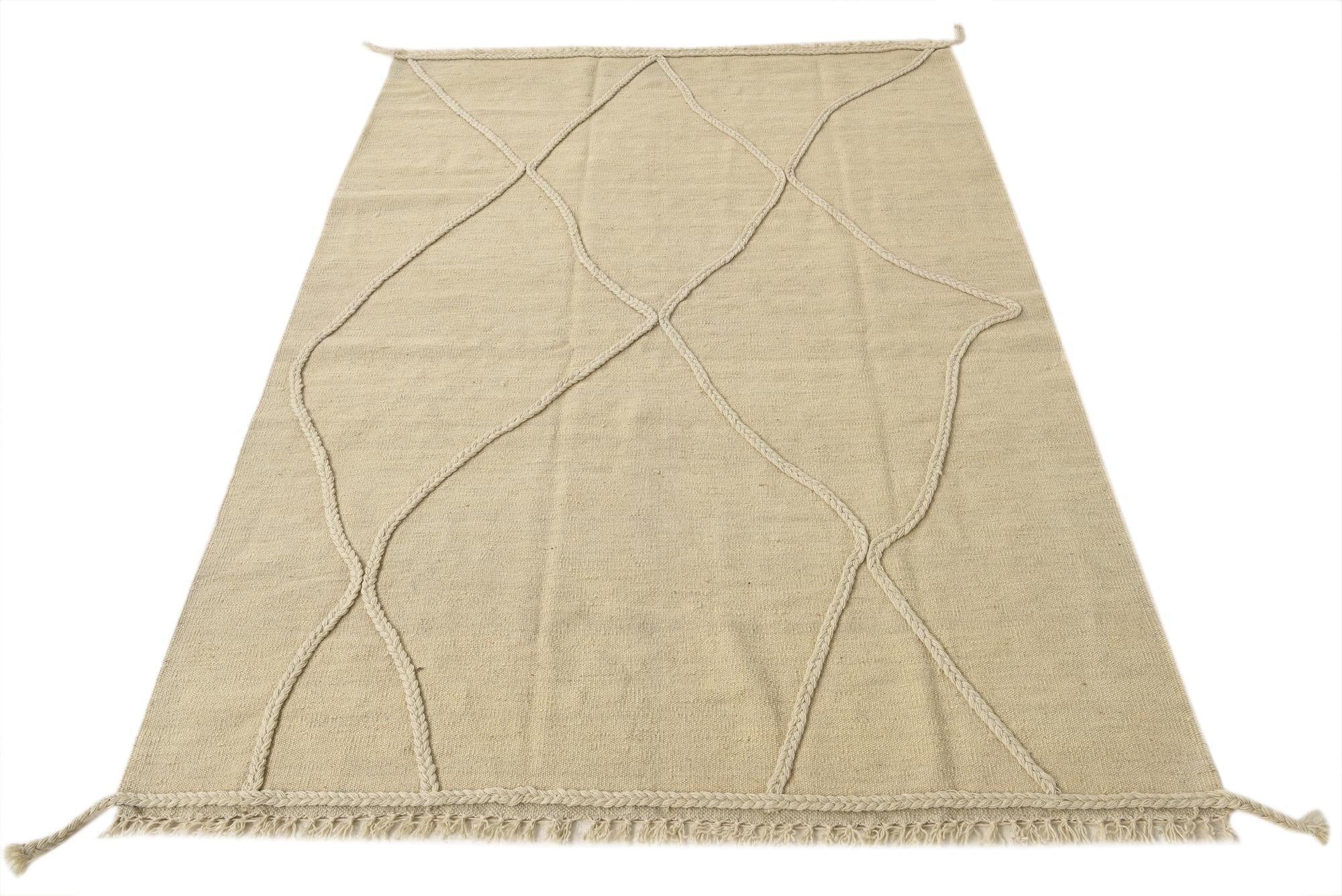 4' 2 x 6' Hand Knotted Moroccan Wool Rug