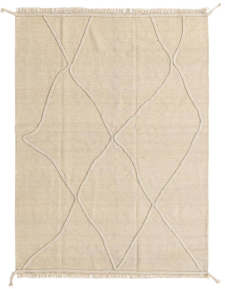 Detail image of 4' 2 x 6' Hand Knotted Moroccan Wool Rug
