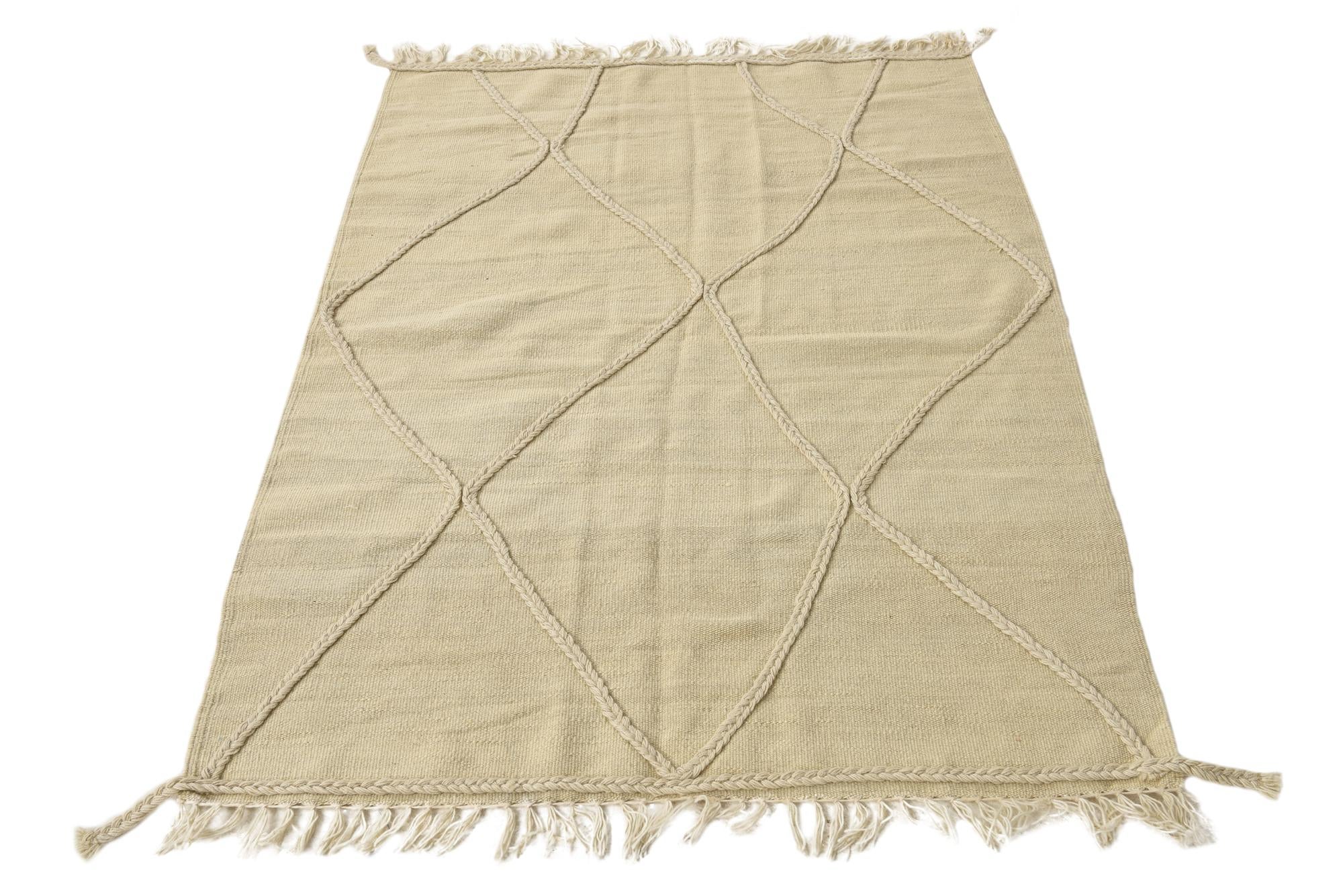 3' 4 x 4' 11 Hand Knotted Moroccan Wool Rug