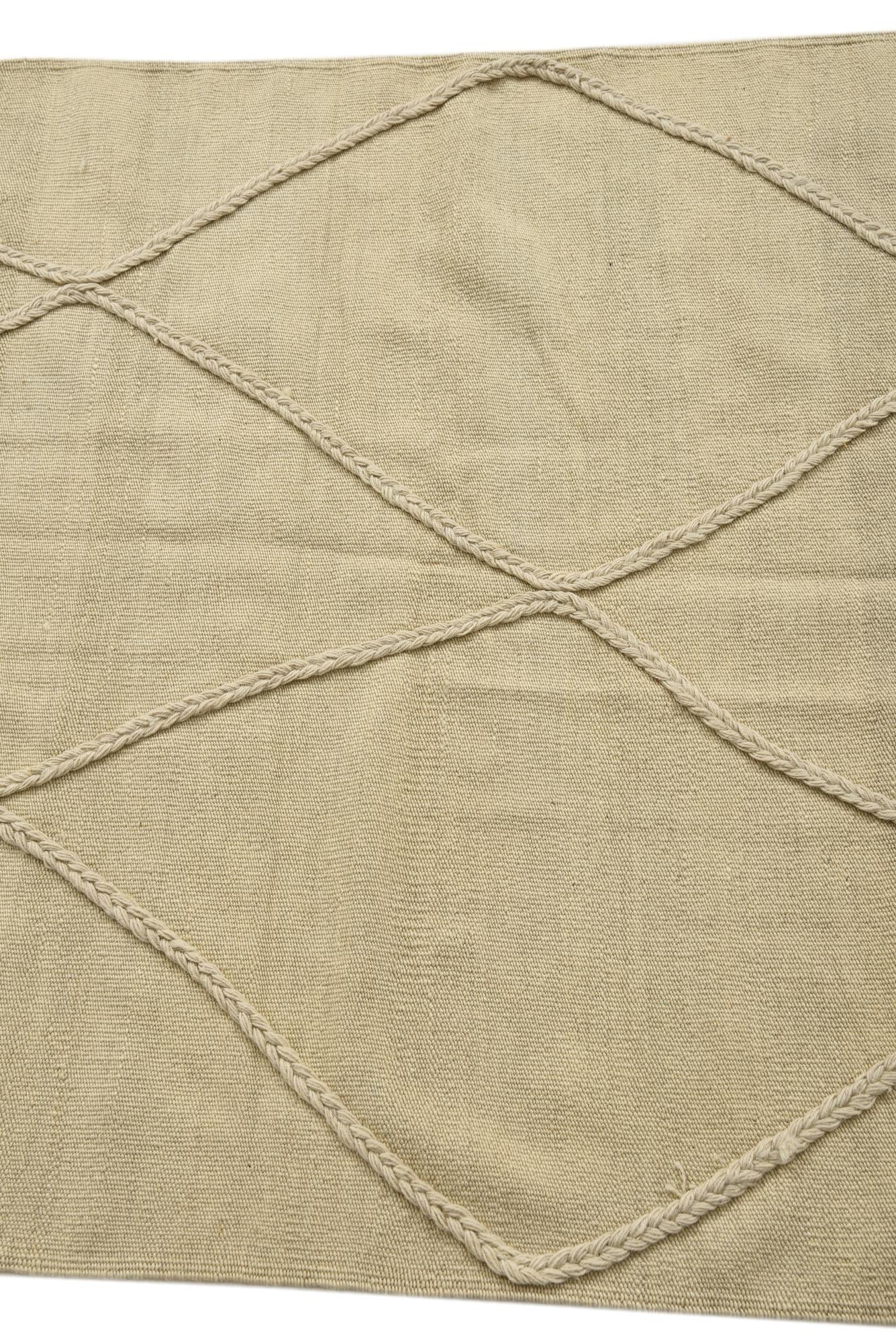 3' 4 x 4' 11 Hand Knotted Moroccan Wool Rug