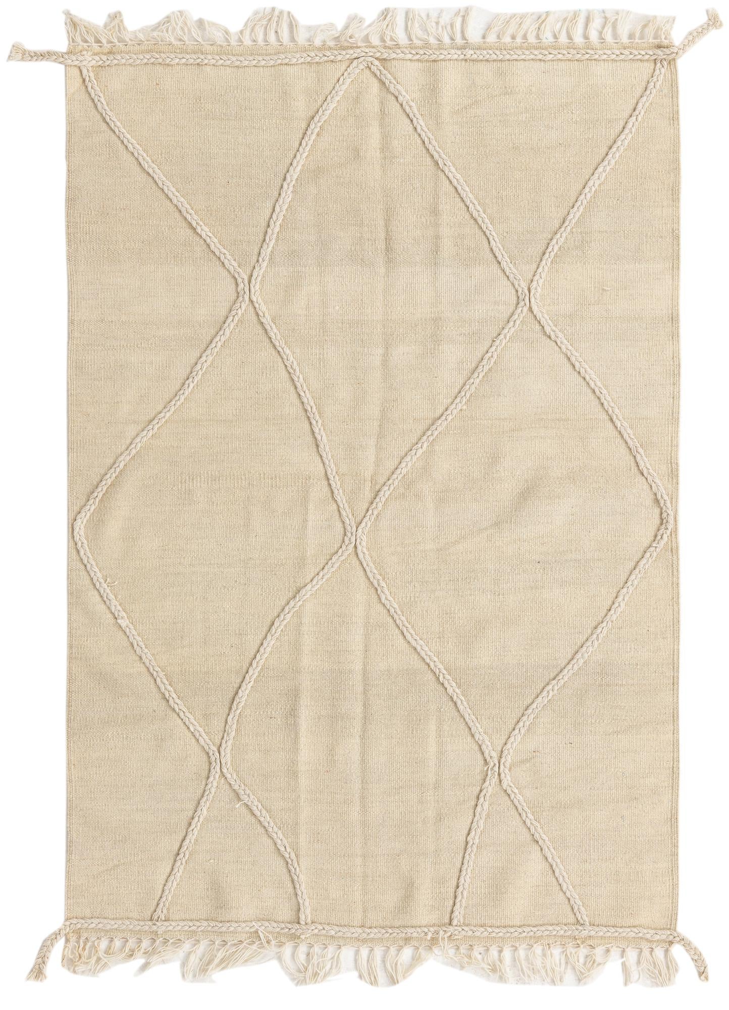 3' 4 x 4' 11 Hand Knotted Moroccan Wool Rug