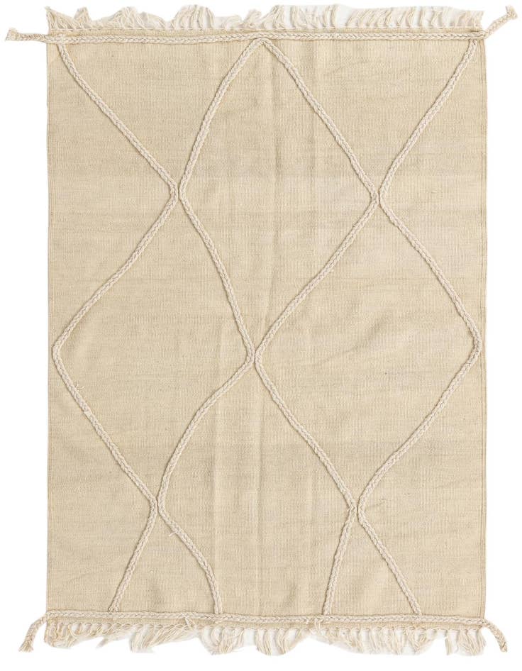 Detail image of 3' 4 x 4' 11 Hand Knotted Moroccan Wool Rug