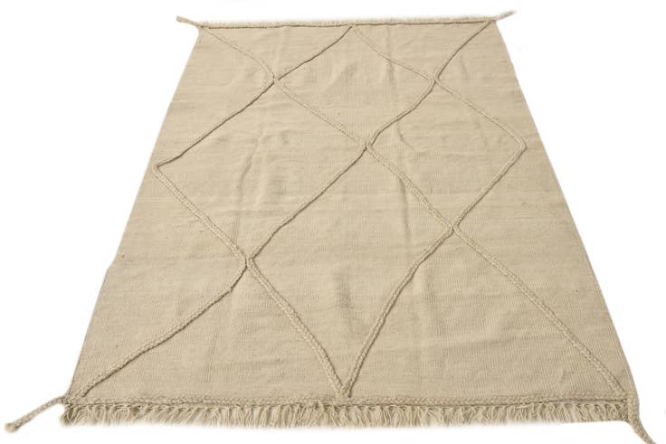 Detail image of 4' 1 x 6' 1 Hand Knotted Moroccan Wool Rug