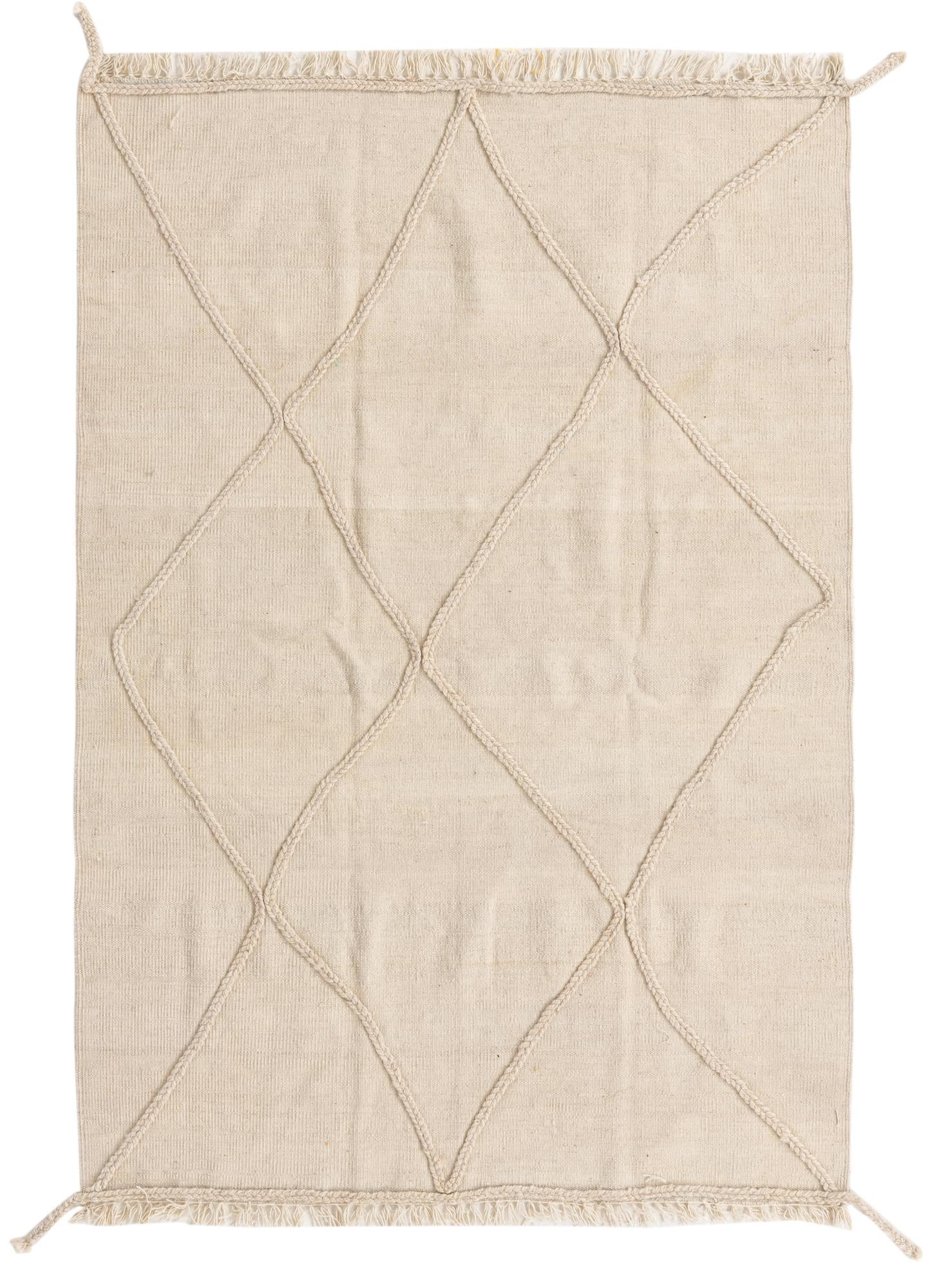 4' 1 x 6' 1 Hand Knotted Moroccan Wool Rug