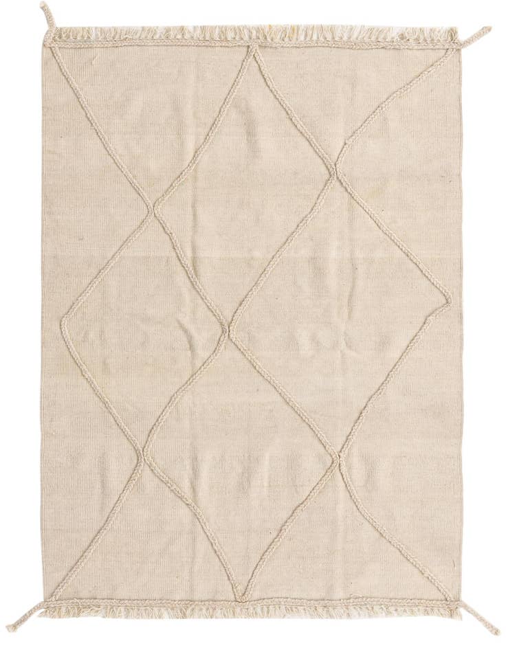 Detail image of 4' 1 x 6' 1 Hand Knotted Moroccan Wool Rug