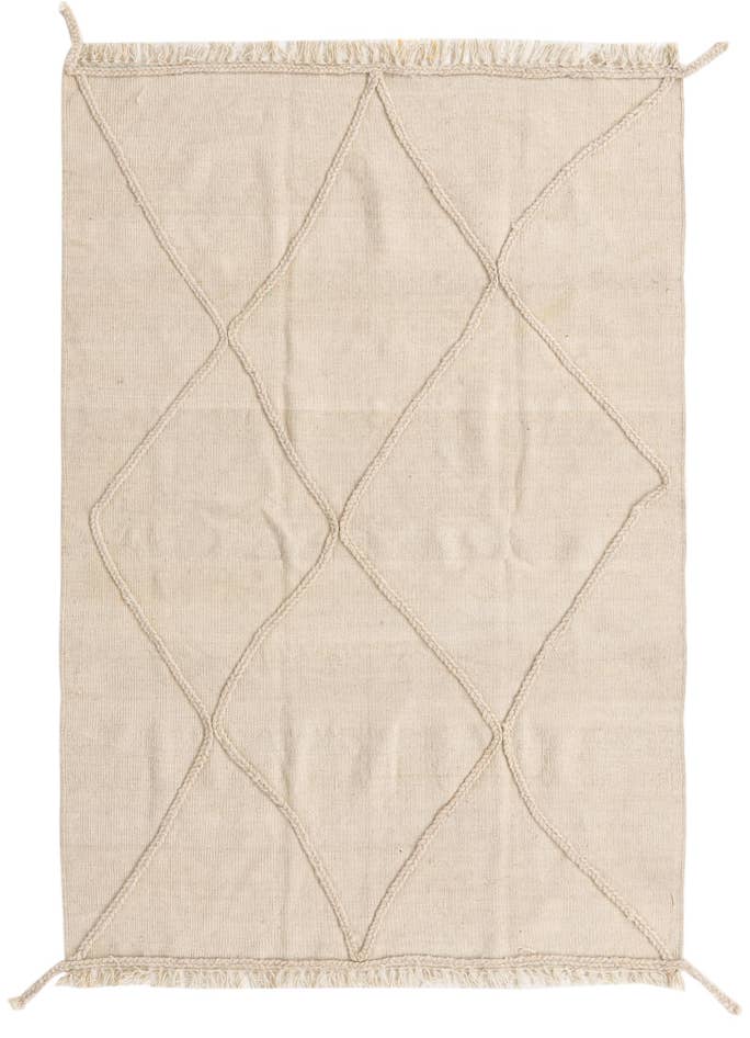Detail image of 4' 1 x 6' 1 Hand Knotted Moroccan Wool Rug