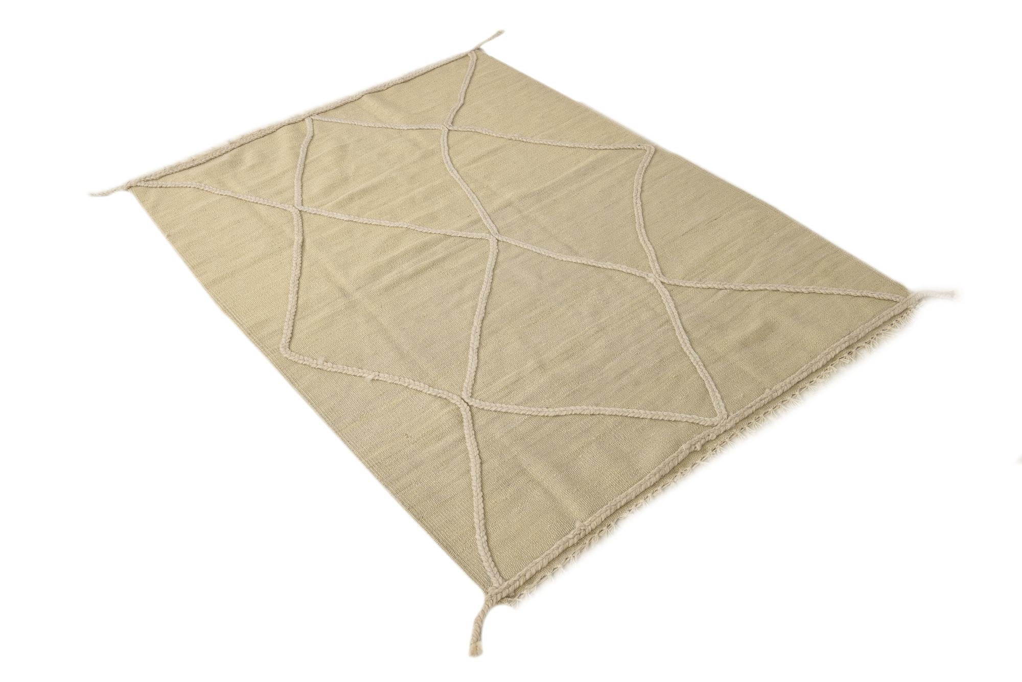 3' 5 x 4' 10 Hand Knotted Moroccan Wool Rug