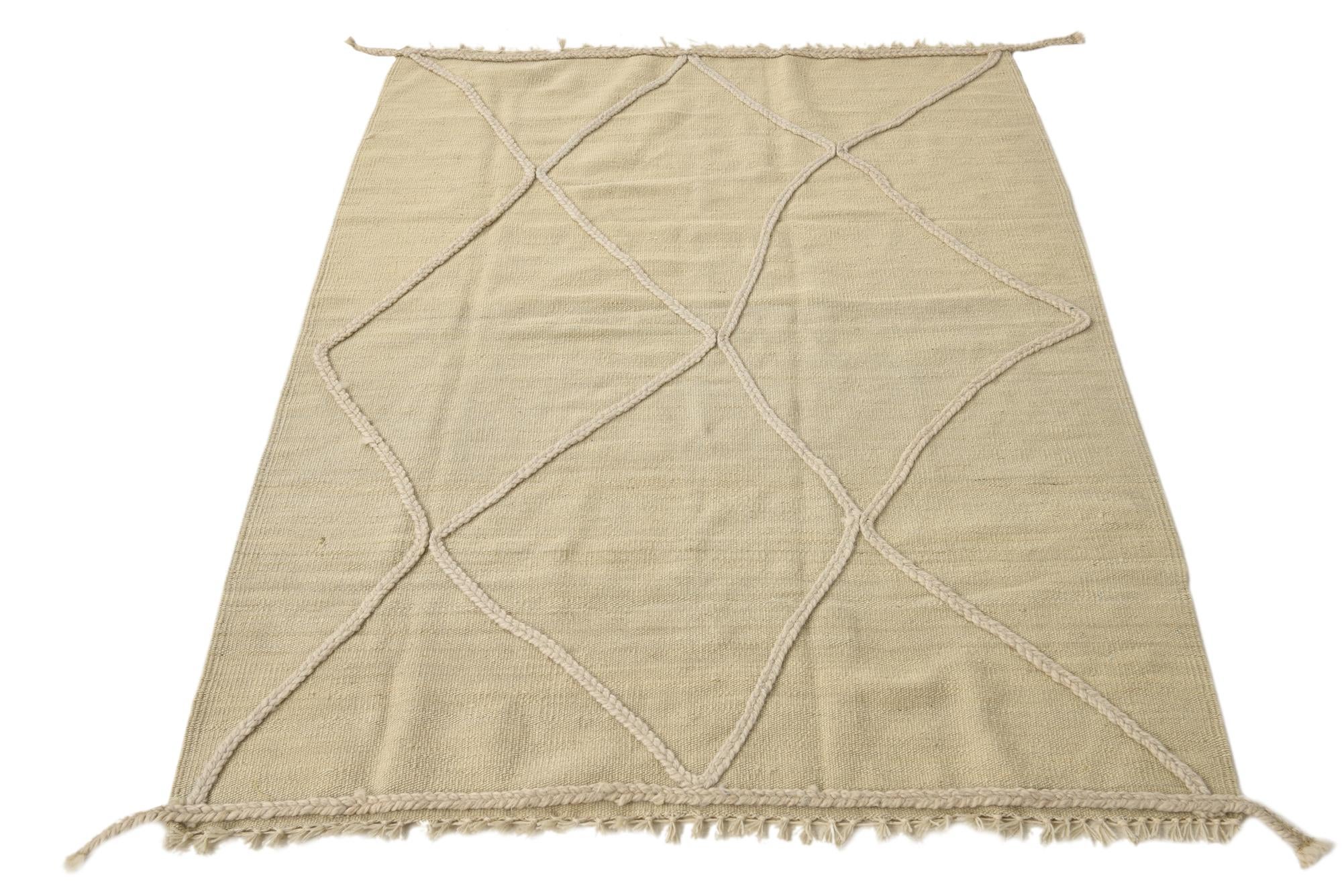 3' 5 x 4' 10 Hand Knotted Moroccan Wool Rug