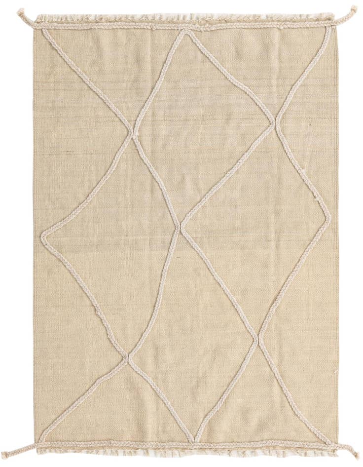 Detail image of 3' 5 x 4' 10 Hand Knotted Moroccan Wool Rug