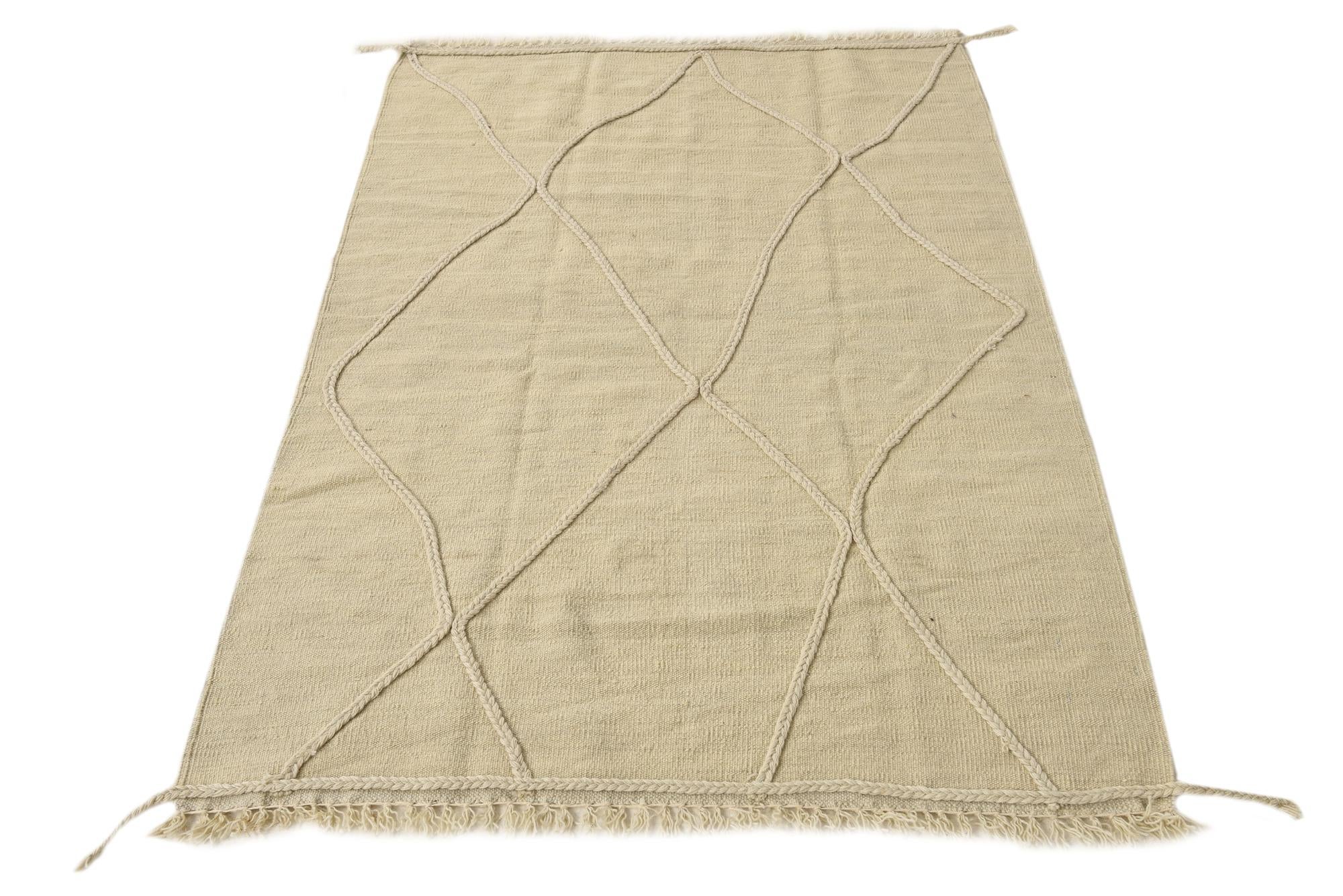 3' 5 x 5' 1 Hand Knotted Moroccan Wool Rug