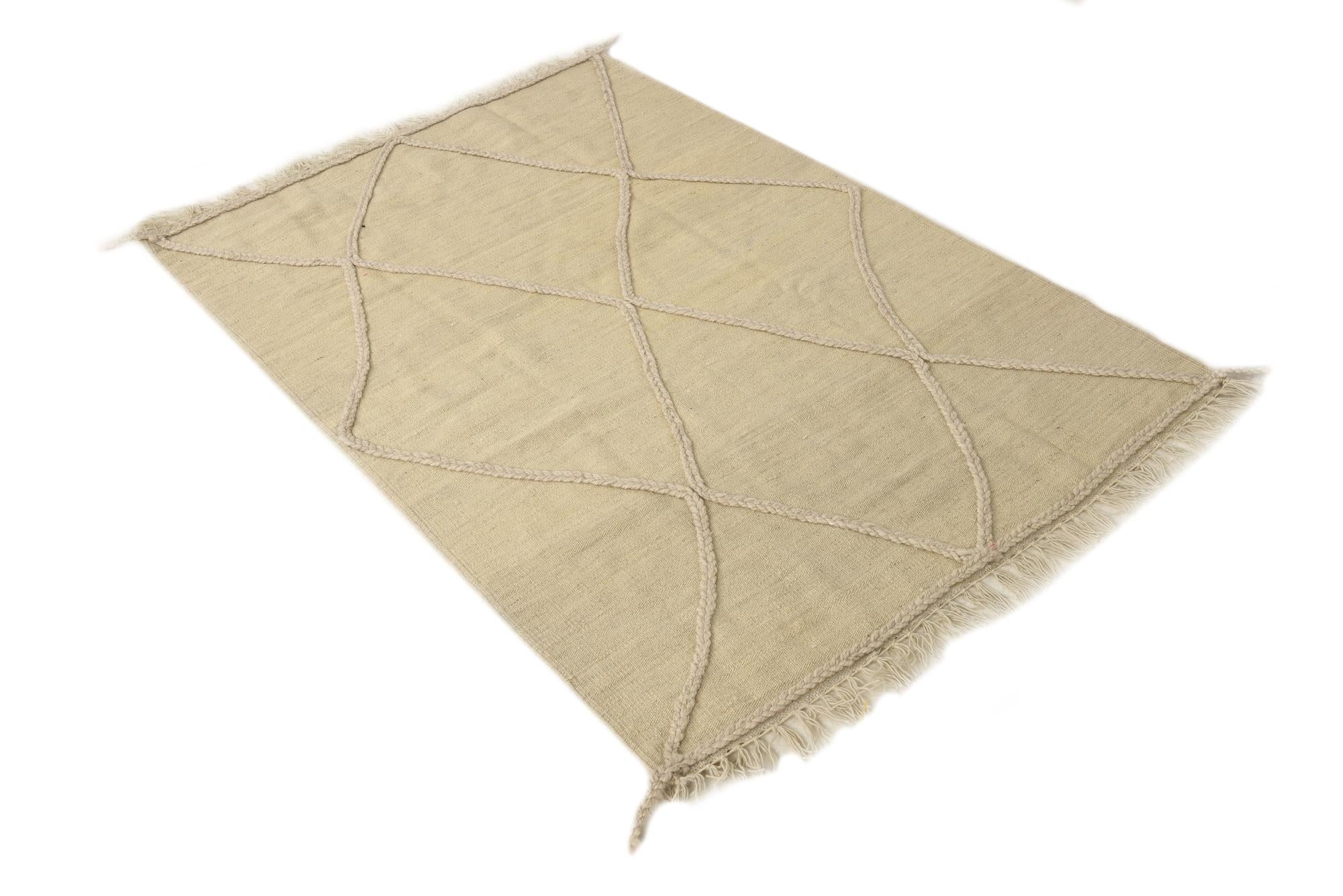 3' 4 x 5' Hand Knotted Moroccan Wool Rug
