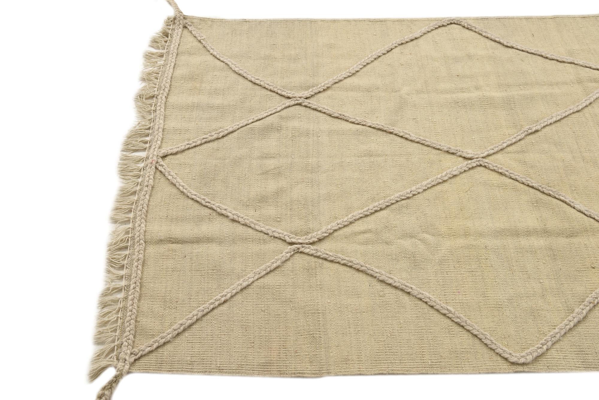 3' 4 x 5' Hand Knotted Moroccan Wool Rug