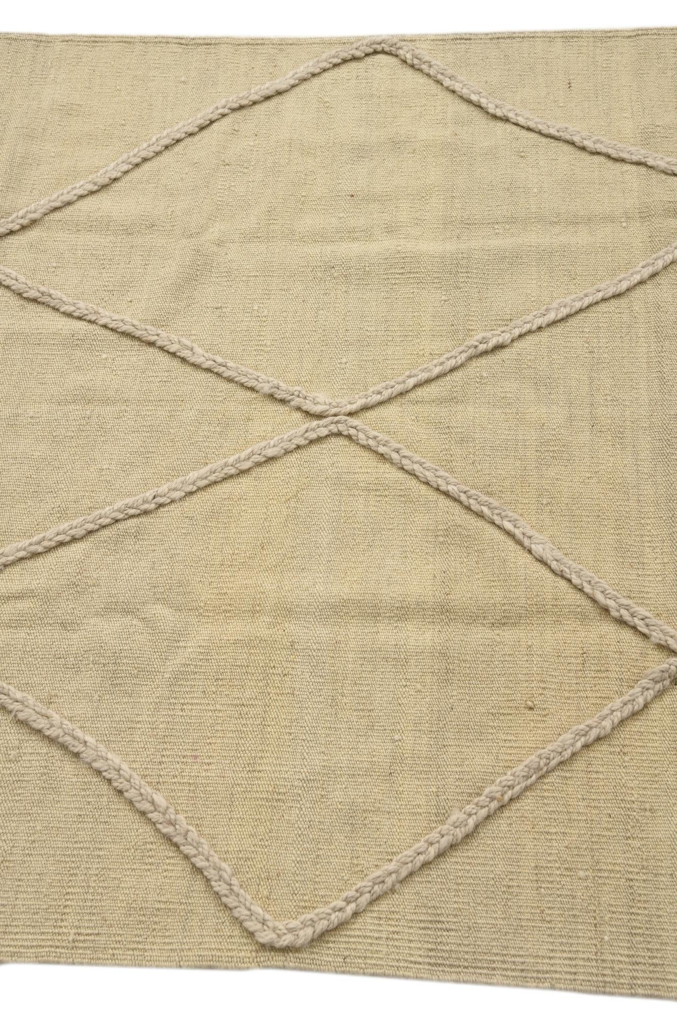 3' 4 x 5' Hand Knotted Moroccan Wool Rug