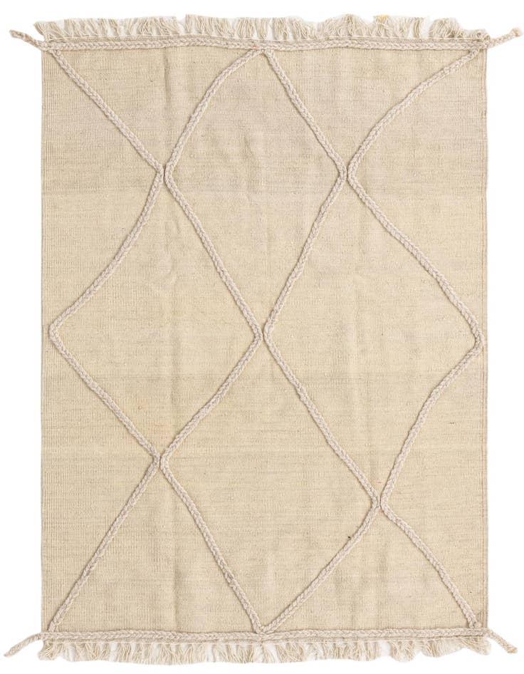 Detail image of 3' 4 x 5' Hand Knotted Moroccan Wool Rug