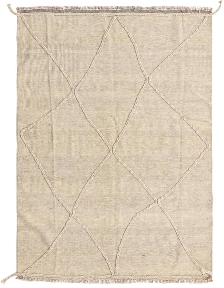 Detail image of 4' 1 x 6' Hand Knotted Moroccan Wool Rug